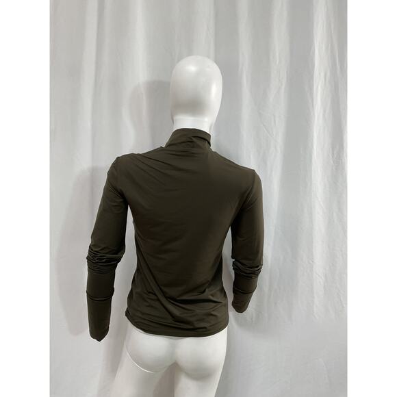 Goldsign 'Zora' Green Long Sleeve Turtleneck Top Size M - Picture 3 of 5